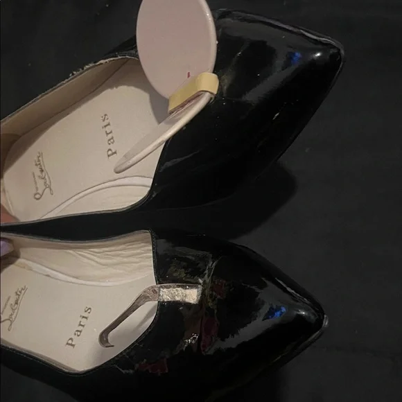 Christian Louboutin SALVAGE Madam Mouse size 38 Black Patent Leather Flats - Picture 9 of 17